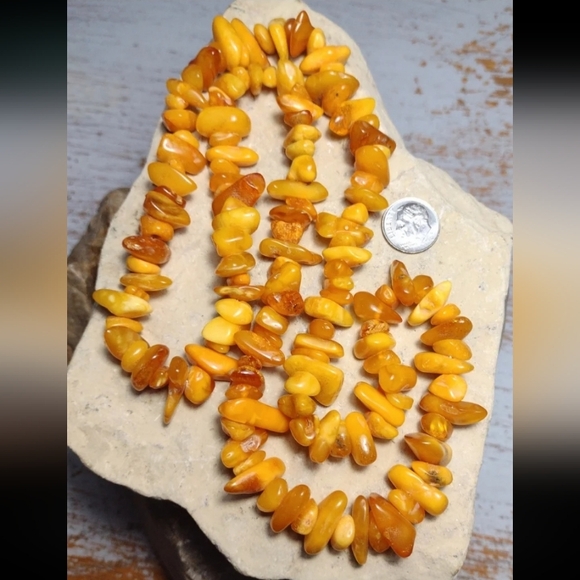 Old Genuine Amber Beads Necklace 57g  26" - Picture 6 of 11